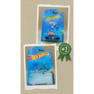 Hot Wheels Spongebob Custom 2 pk Plankton's Chummobile & Invisible Boatmobile